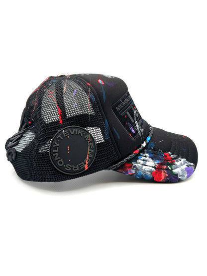ALL BLACK FAMILY AND FRIENDS PAINTED TRUCKER HAT